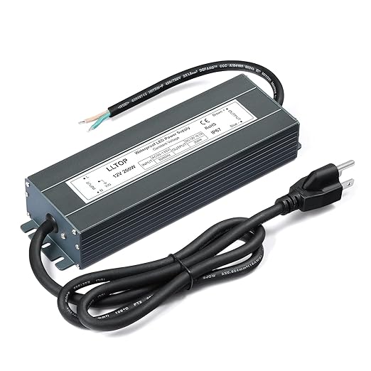 Low Voltage Transformer 200 Watts Waterproof IP67 Power Supply 90-130V AC to by LLTOP