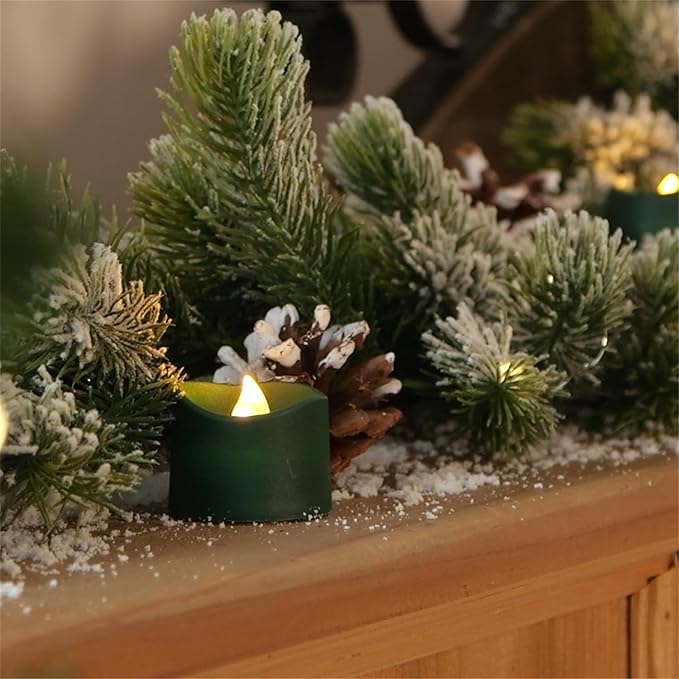 Homemory Green Tea Lights Candles Battery Operated, 200+Hour Flameless - Image 5