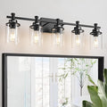 5-Light Black Bathroom Vanity Light, Modern Lighting Fixture by AIXIALIN