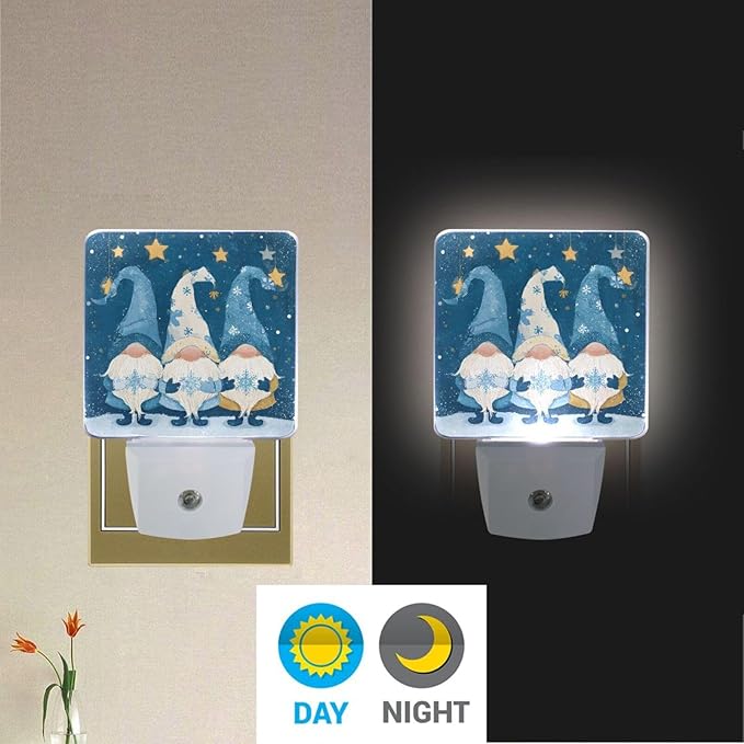 Gnomes Night Light Christmas Plug in LED Nightlight Light Sensor Dusk to Dawn - Image 5