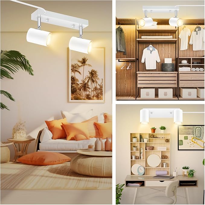 2 Light Track Lighting Kit, Industrial LED Wall Light - Image 2
