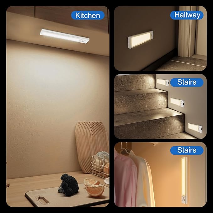 Under Cabinet Lights 2 Pack 8 inch Rechargeable Battery Operated Motion Sensor - Image 7