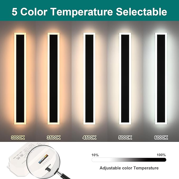 2 Pack Long Outdoor Led Wall Light - Image 5