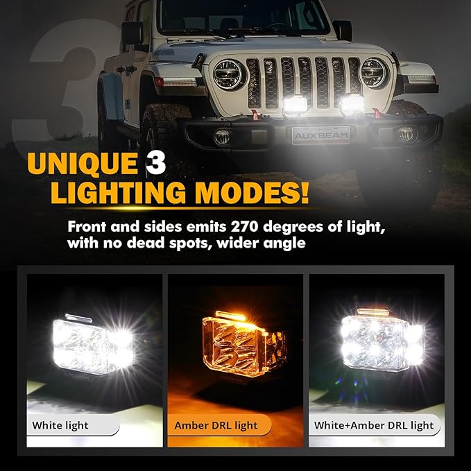 Auxbeam 4" 92W Cube LED Pod - Image 4