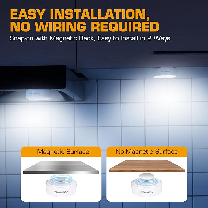 EverBrite Puck Lights With Remote, Rechargeable 2000mAh Linked Sensor Under - Image 7