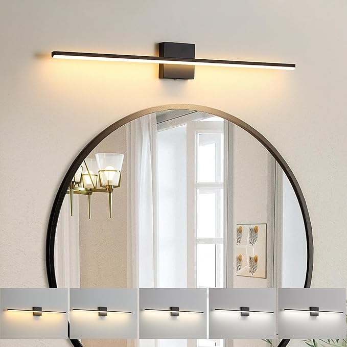 Modern Bathroom Vanity Light 32 Inch, 20W Black Bathroom Light Fixture Over by fengkiop