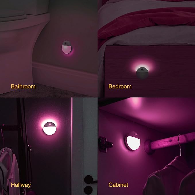 2 Pack Pink Battery Night Light, Motion Activated Night Light, 2.6" Small - Image 8
