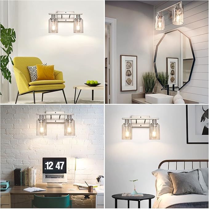 ShineTech 2-Light Bathroom Light Fixtures, Modern Vanity Lights - Image 4