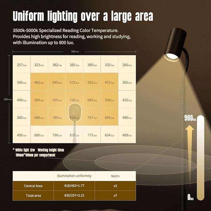 GLOWRIUM LED Floor Reading Lamp, Dual-Side Reading Light - Image 4