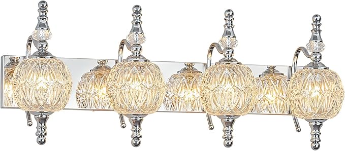 Modern Crystal Bathroom Vanity Lights Fixtures Over Mirror Chrome Vintage - Image 8