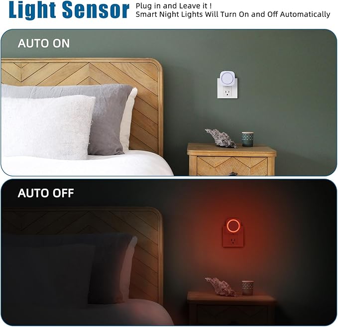 Red Night Lights Plug into Wall, 4 Packs Dimmable Night Light - Image 4