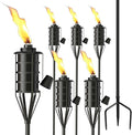 Upgraded Citronella Garden Torch Set of 6, Large Capacity 16oz Metal Torch by FALBAWRLighting