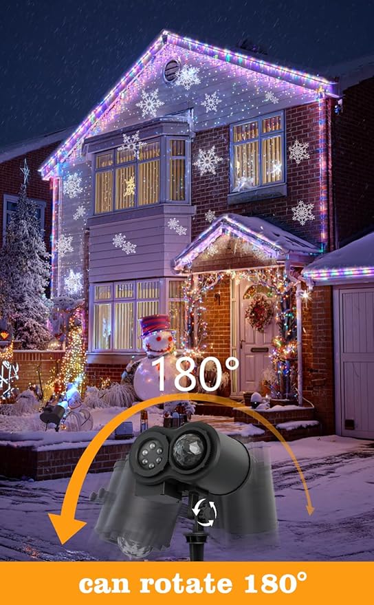 Christmas Projector Lights Outdoor Indoor, 2-in-1 Light Projector Water Wave - Image 6