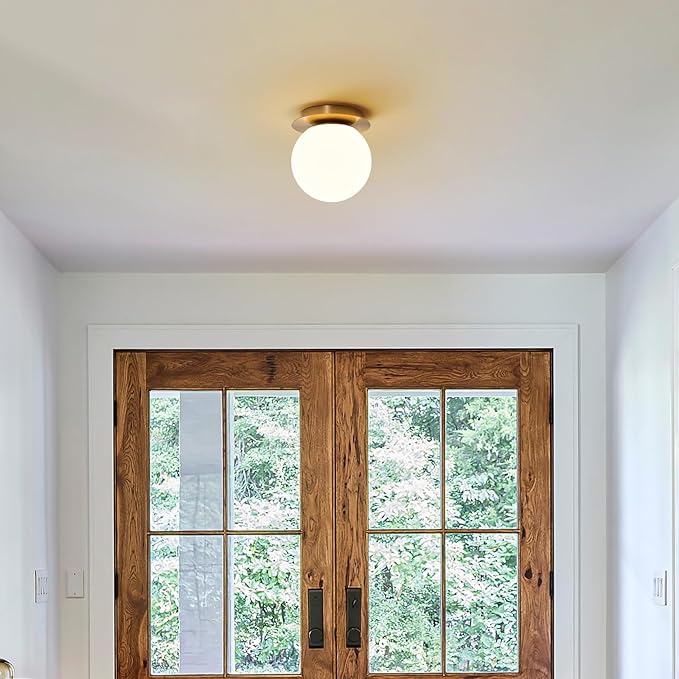 Modern Glass Globe Wall Sconce: Gold Spherical Sconces Light - Image 8