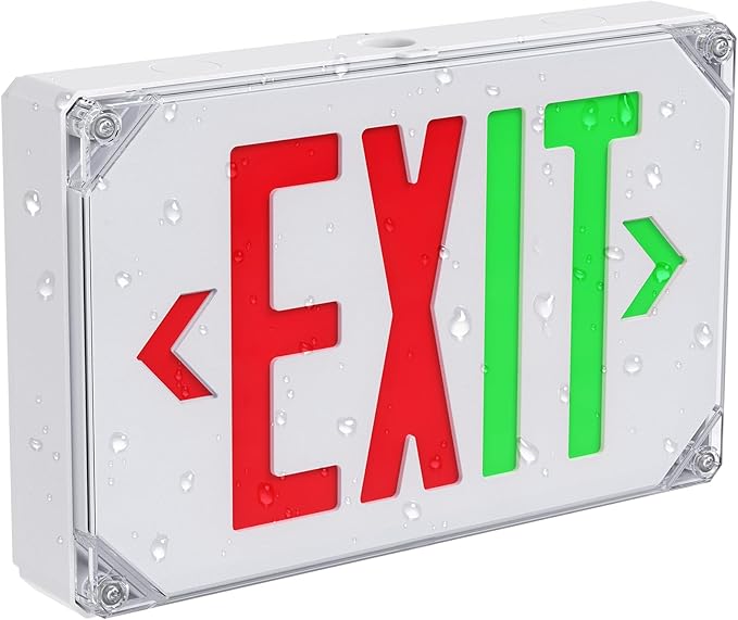 Wet Location Exit Sign, Exterior Weatherproof LED Exit Light by SASELUX
