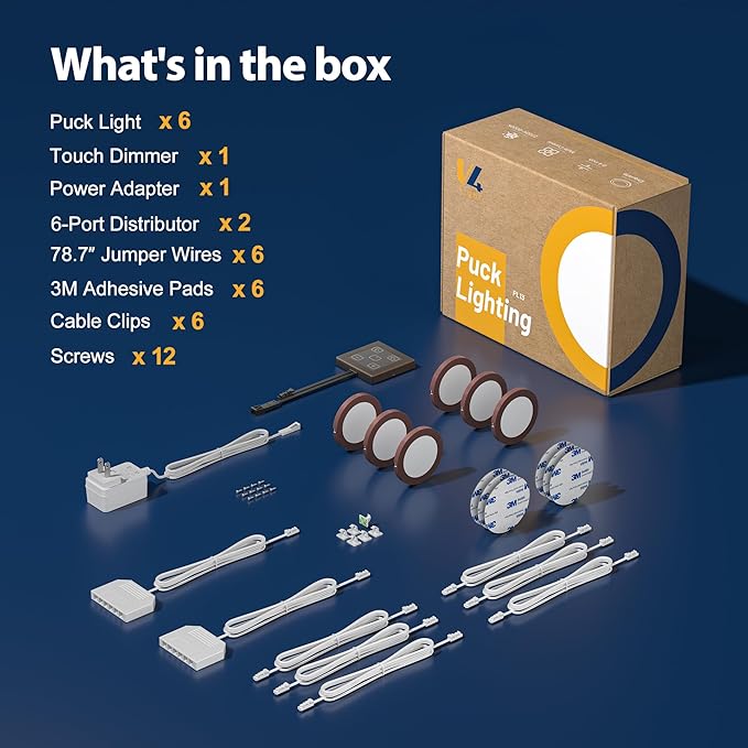 V4light LED Puck Lights 6 Pack, 6mm Ultra-Thin Plug in Under Cabinet Lighting - Image 9