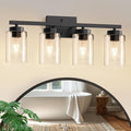 IZORRO Black Bathroom Vanity Light, 4-Light Vanity Lighting fixtures Over Mirror by IZORRO