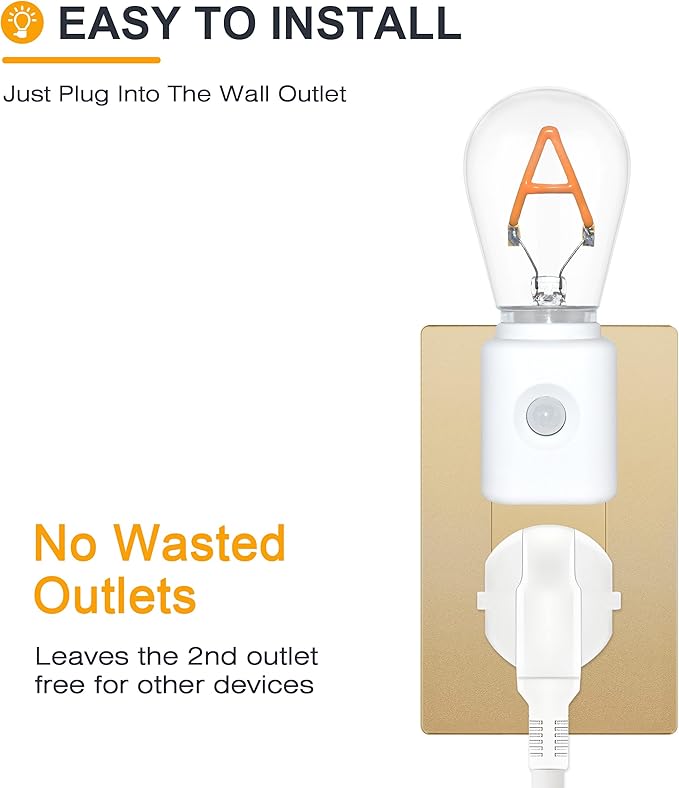 Plug-in LED Night Light with Motion Sensor, Dimmable 2200K Warm, A-Type - Image 7
