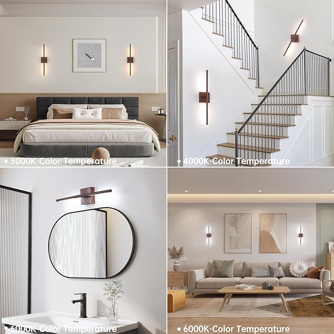 Battery Operated Wall Sconce Set of 2, 8000mAh Rechargeable Wall Sconces - Image 2