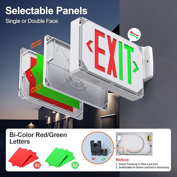 Wet Location Exit Sign, Exterior Weatherproof LED Exit Light - Image 3