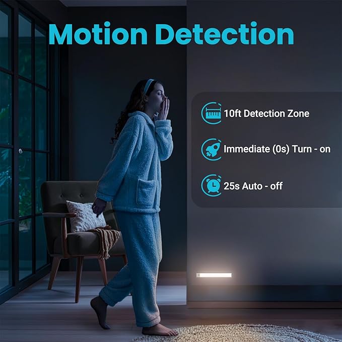 Under Cabinet Lights 2 Pack, Dimmable LED Rechargeable 1500mAh, Motion Sensor - Image 5