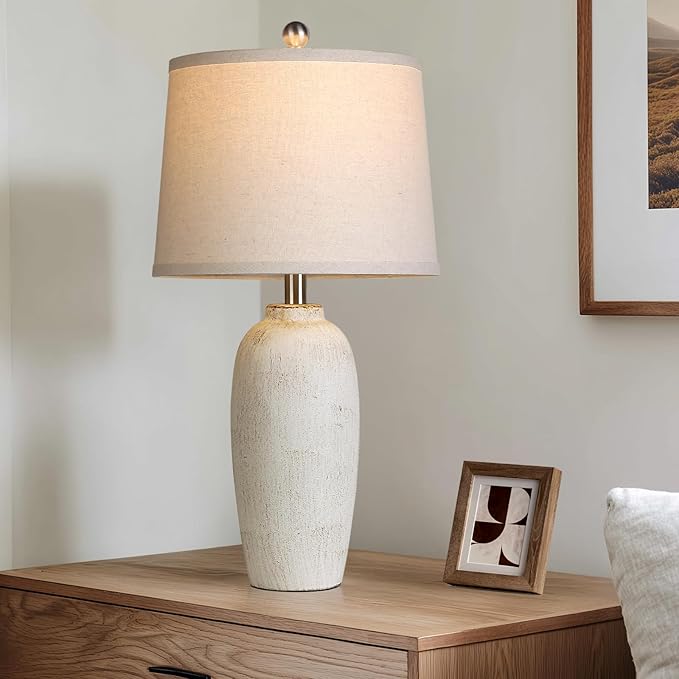 25“ Jar Table Lamps Set of 2, Ceramic Bedside Lamps - Image 7