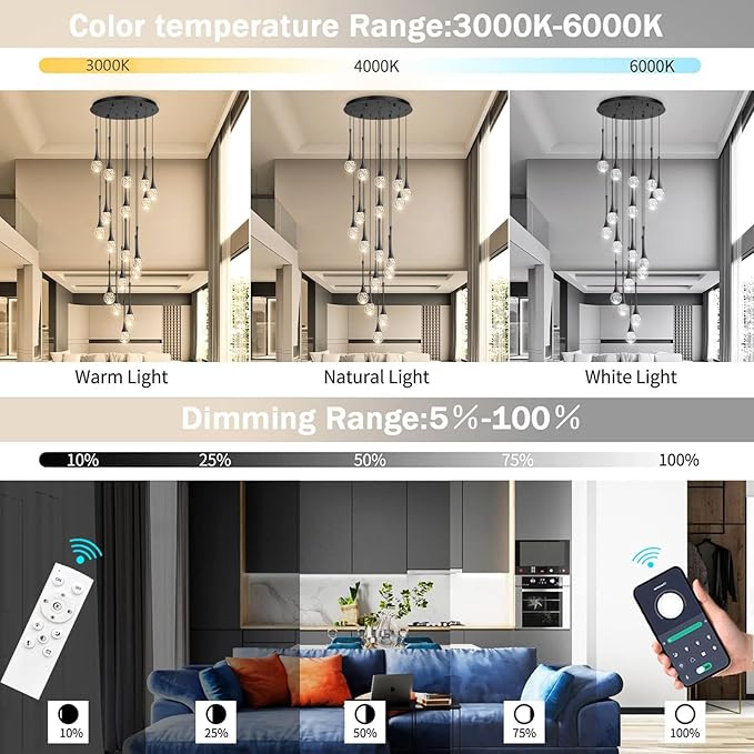 18 Light Modern Glam Crystal Chandelier - Image 3