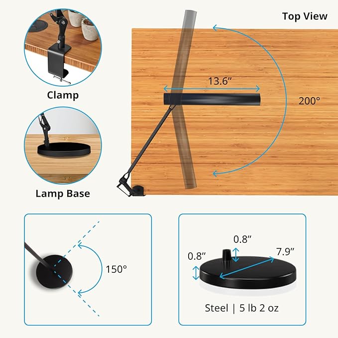 Uplift Desk E7 LED Clamp Lamp - Image 5