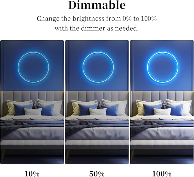 iNextStation 16.4FT 5M Bule COB LED Strip Light, DC12V CRI 93+ Bule Light Strip - Image 4