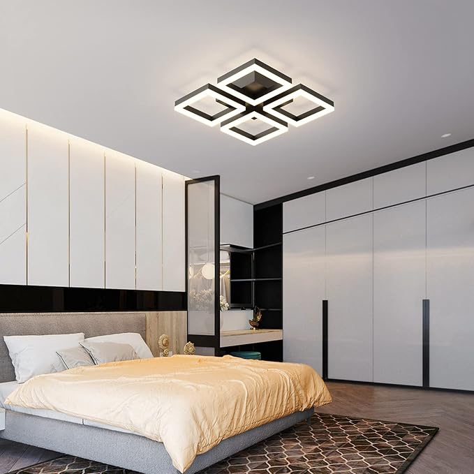 GEADI Led Ceiling Light, Modern 4-Square Ceiling Lamp 52W Dimmable Flush Mount - Image 3
