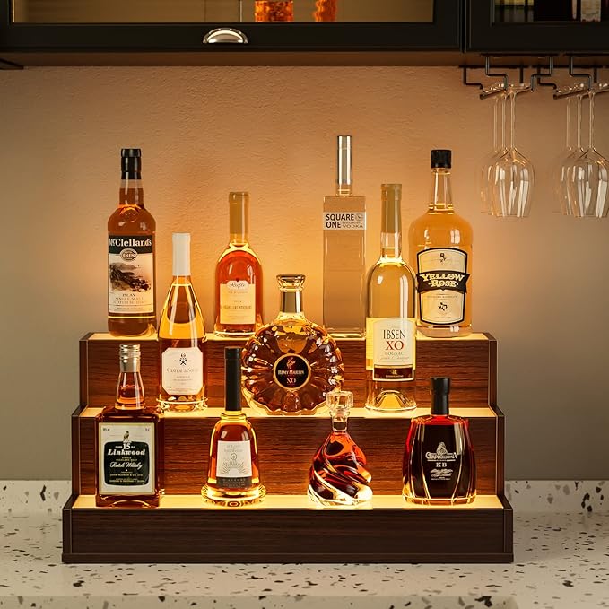 LED Lighted Liquor Bottle Display Shelf, 24 Inch Bar Display Shelf - Image 8