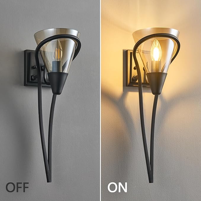 Modern Black Wall Sconce E12 Torch Decorative Wall Lights Industrial Wall Lights - Image 6