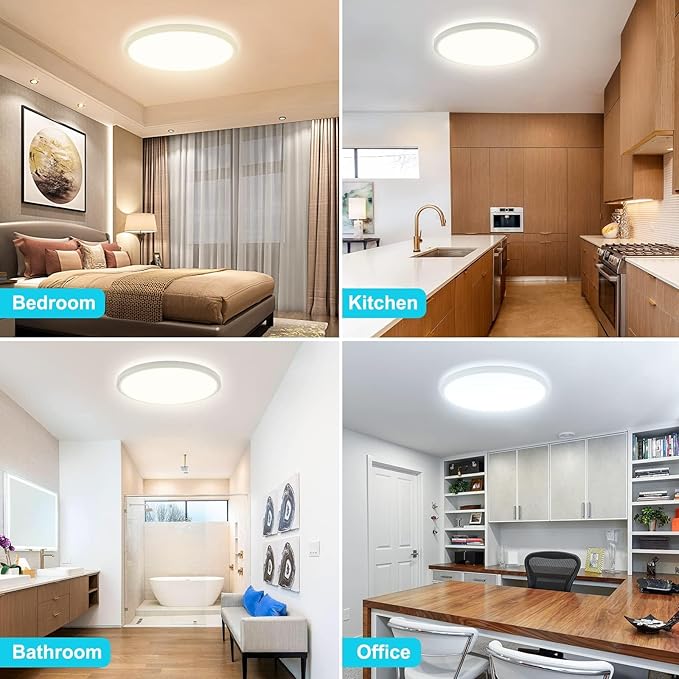 libtit 13 Inch LED Ceiling Light, 3 Color Selectable 3000K/4500K/6000K Thin - Image 7