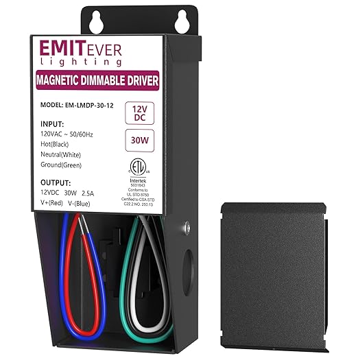 EMITEVER 30W Magnetic Dimmable LED Drvier, 12V Transformer Magnetic Power by EMITEVER