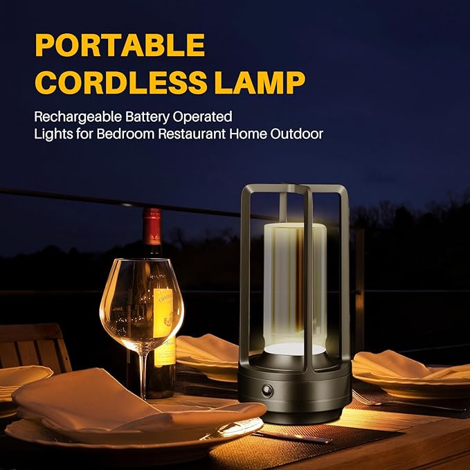 Rechargeable Table Lamp Cordless, 3 Color | Crystal | Stepless Dimming - Image 5
