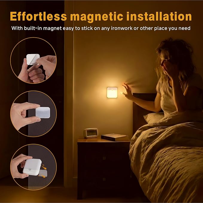 4 Pack Motion Sensor Night Light, Rechargeable Motion Activated Night Light - Image 6
