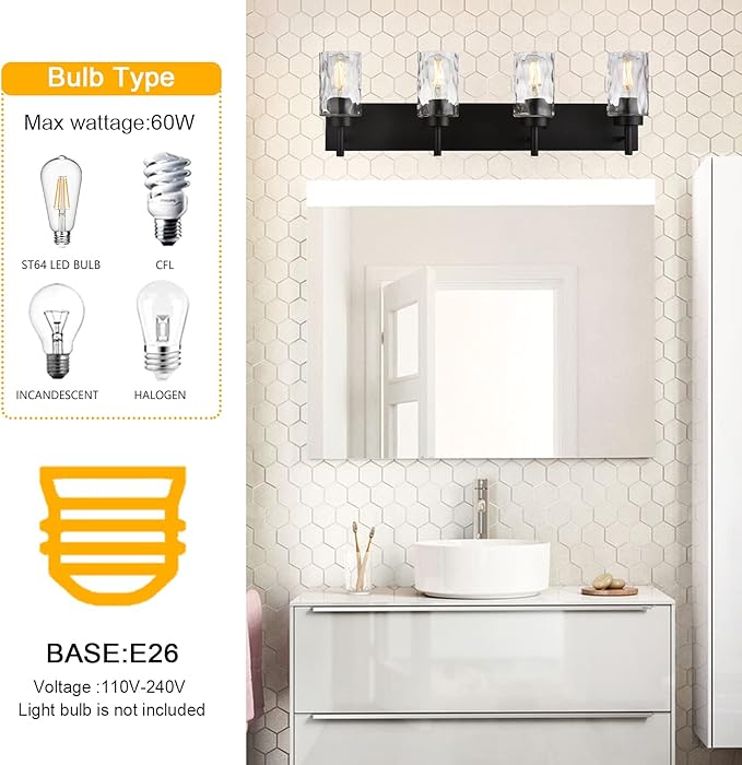 BONLICHT 4 Light Wall Vanity Bathroom Lights - Image 4