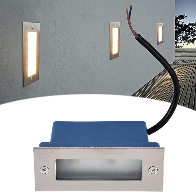 Step Lights, 3W Landscape Stair Lights Waterproof Stainless Steel Rectangle - Image 3
