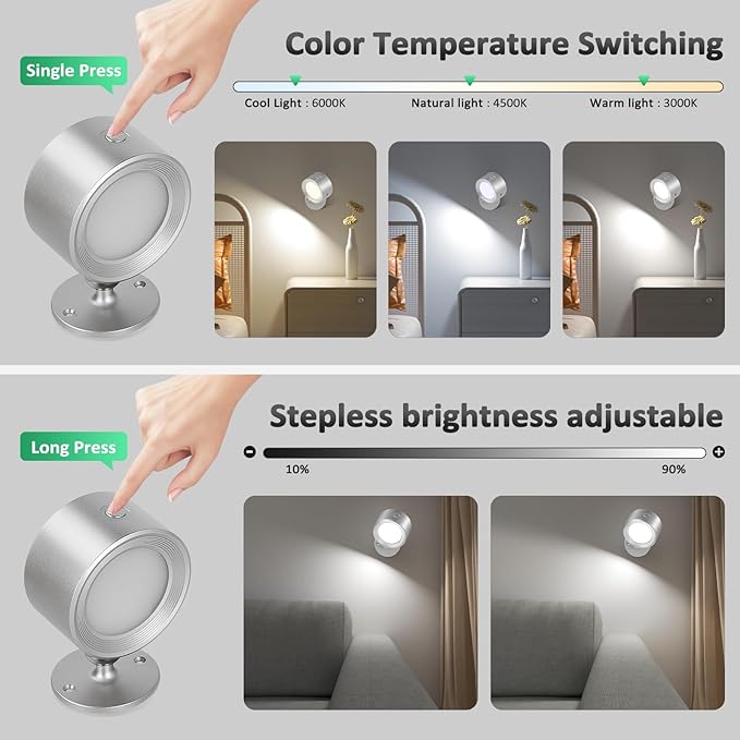 Lightbiz LED Reading Lights, Wall Lights Sconces 2 Pcs - Image 3