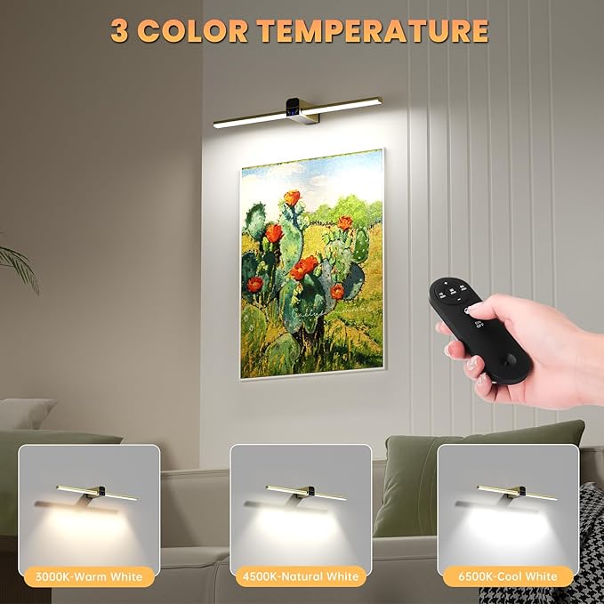 Lightbiz Picture Light for Wall 20inch, 10000mAh Rechargeable Battery Operated - Image 7