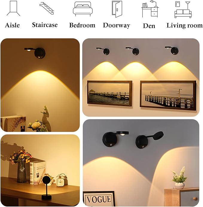 Wireless Picture Light Battery Operated, 2200mAH Rechargeable Painting Light - Image 2