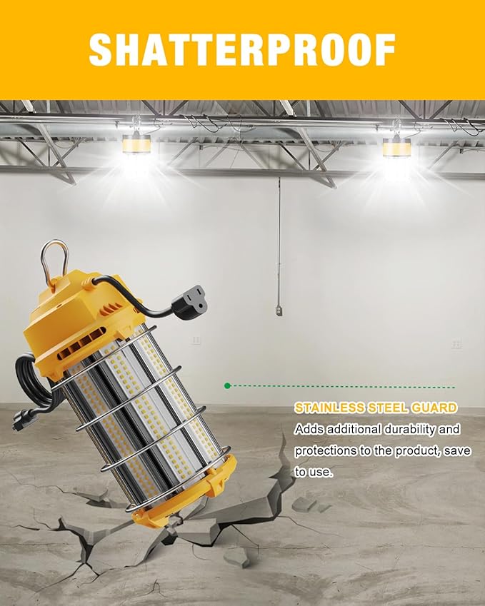 LED Temporary Work Light 150W 5000K 19, 500lm Outdoor Construction Lights Job - Image 4