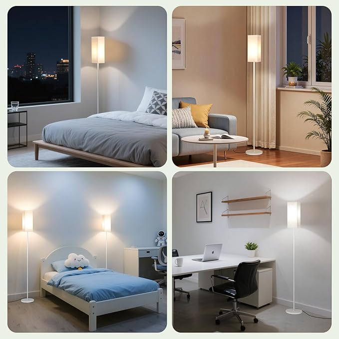 Floor Lamp, Pole Lamp with Foot Switch, Modern Standing Lamp Shade, Minimalist - Image 6