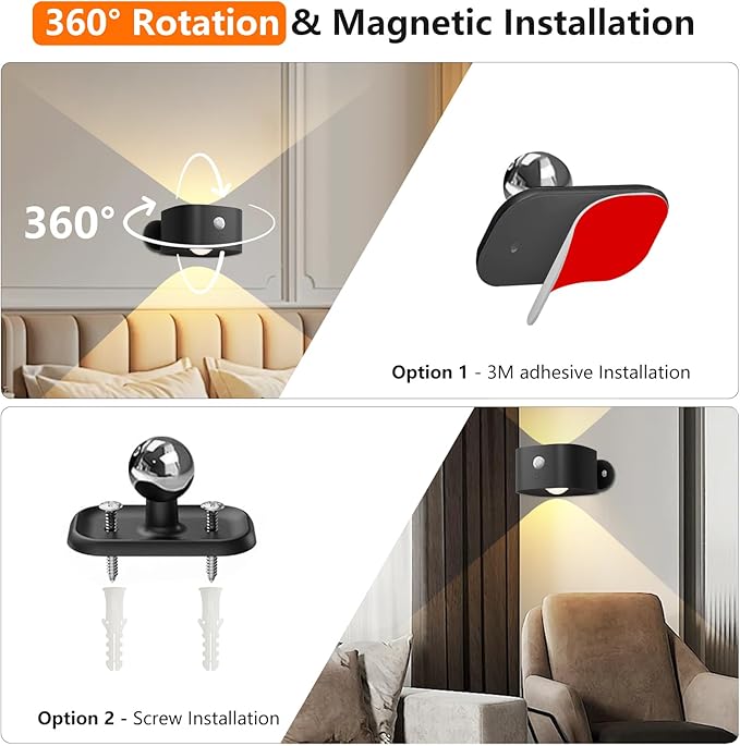 Rechargeable Motion Sensor Wall Light, Wireless Wall Sconce - Image 6
