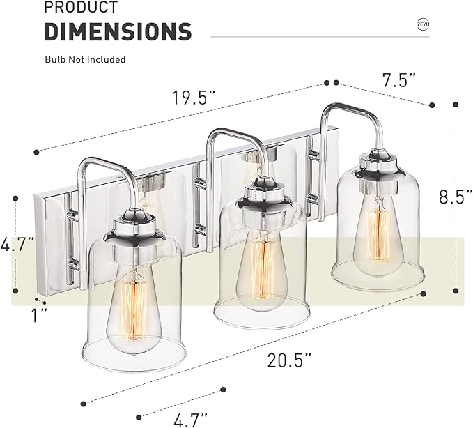 zeyu 3-Light Modern Vanity Lights - Image 7