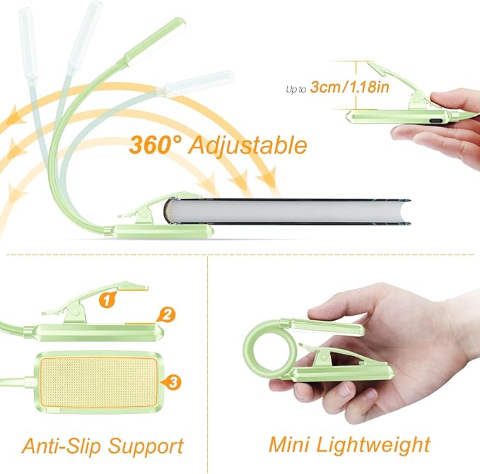 Gritin 9 LED Rechargeable Book Light - Image 5