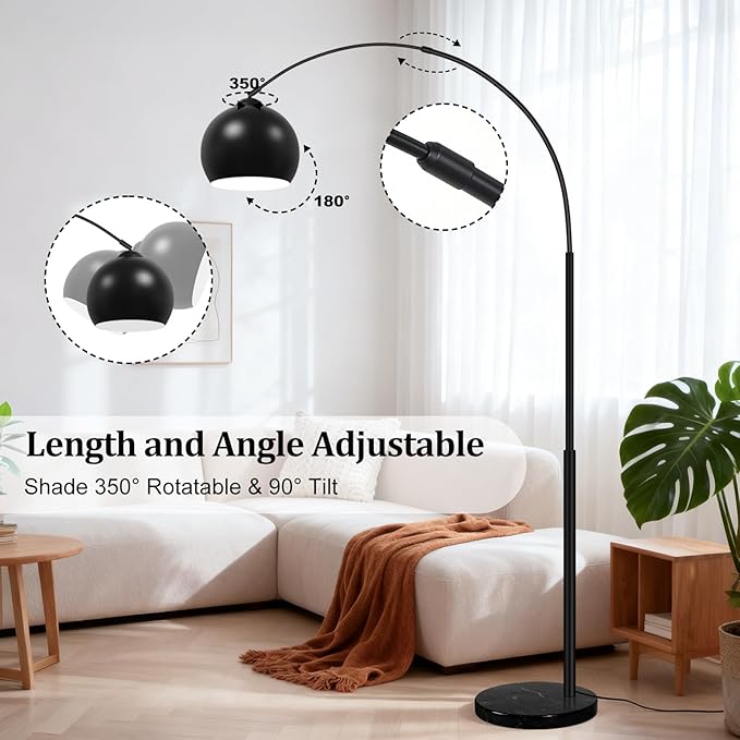 77” Arc Floor Lamp for Living Room, Upgraded Black Standing Lamp - Image 6