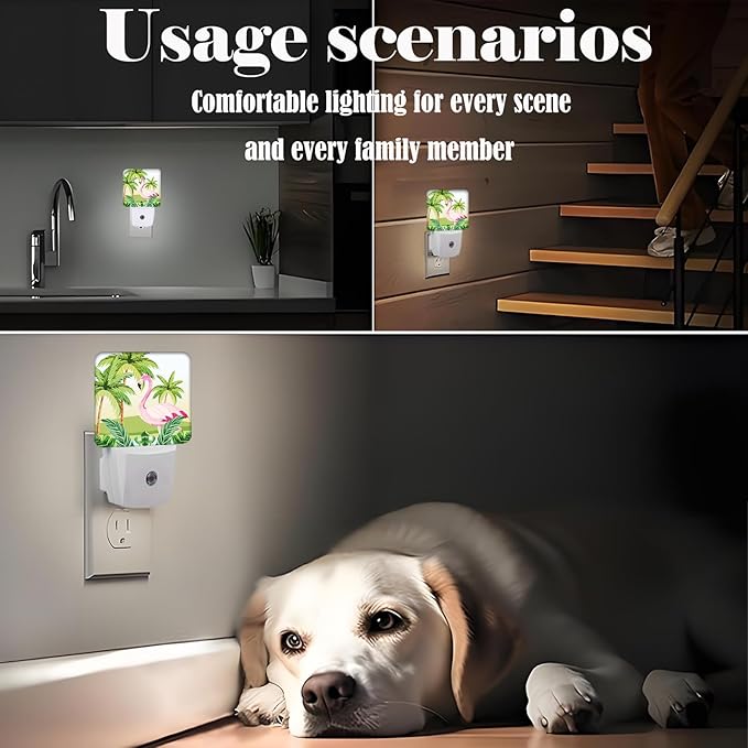 Tropical Flamingo Cartoon Night Light, Plug-in Night Lights - Image 6