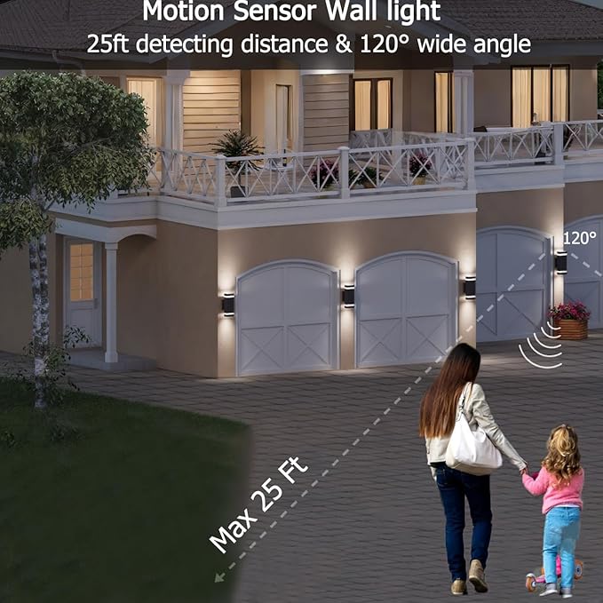 Motion Sensor Outdoor Wall Lights, Dusk to Dawn Exterior Light Fixtures - Image 5