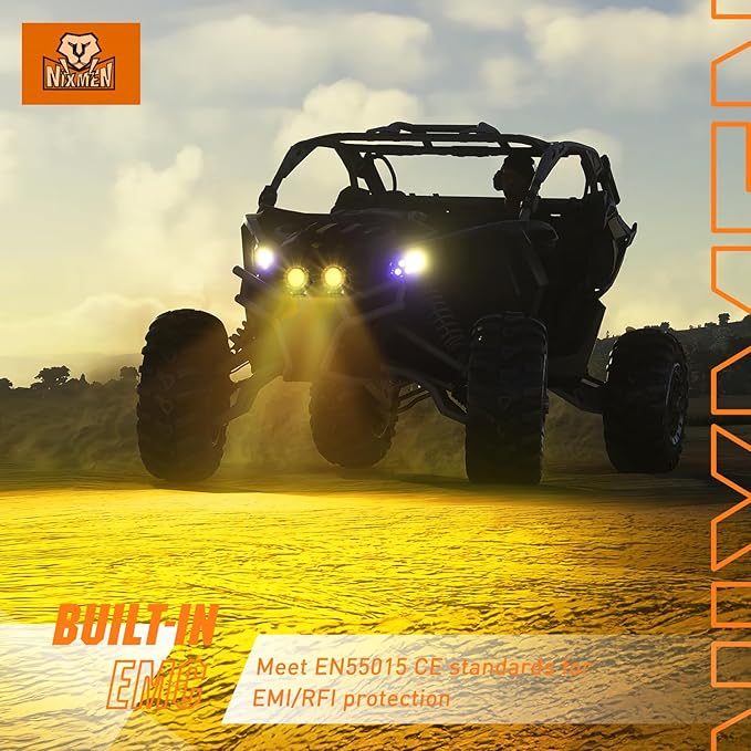 Nilight Amber LED Light Pods 2 PCS 3" Flood Round Offroad Driving Auxiliary Fog - Image 7